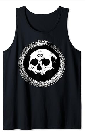 Ouroboros mit Totenkopf innen Okkultes Leviathan Kreuz Satanic Tank Top