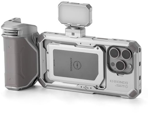 Tilta Khronos Basic Kit Kompatibel mit iPhone 15 Pro Max - Titanium White | Phone Case Cooling Fan ND Filter PD Focus Handle