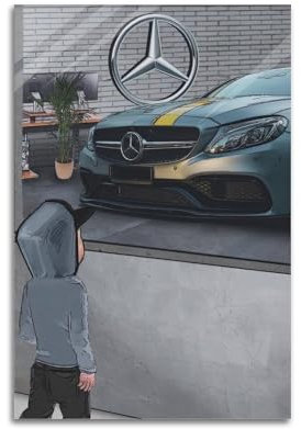 UNSGA Poster mit Deutschland-Supercars Amg C63 Performance Racing, dekoratives Gemälde, Leinwand, Wandposter und Kunstdruck, moderne Familienschlafzimmer-Dekoration, Poster, 30 x 45 cm