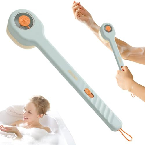 Estropajo de espalda para la ducha, espalda para la ducha | Cepillo corporal ligero de peso ligero, limpiador de espalda profundo, cepillo de ducha con mango largo para la