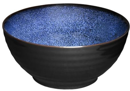 Olympia Luna Footed Bowl 205x95mm 8, Midnight Blue (Box of 4) | Elevates table presentation with a footed base, ideal for serving mains, sharing sides, or hot soups in busy venues.