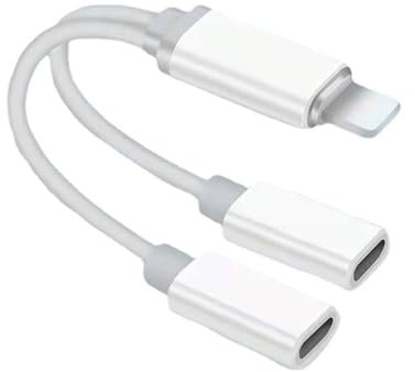 Votvlog Adaptateur Lightning vers Jack 3.5mm avec Charge pour iPhone 12/13/14, Répartiteur Jack, Double Prise de Charge