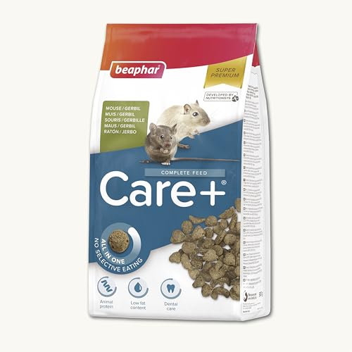 Beaphar Care+ Super Premium-Futter - Futter für Sberbo und Mäuse - 500 g - hoher Energiewert - Zahnabfall und ohne Zuckerzusatz - Extrudiertes Futter