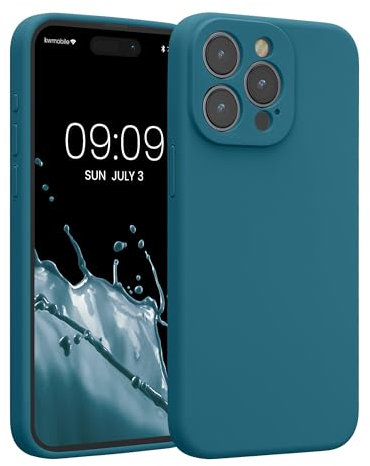 kwmobile Housse Compatible avec Apple iPhone 15 Pro Max Coque - Housse de téléphone Protection Souple en TPU Silicone - pétrole Mat