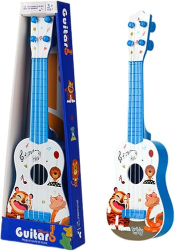 Gitarre für Kinder 41 cm Mini Gitarre Ukulele Gitarre Spielzeug mit 4 Stimmbare Saiten Kinder Ukulele Gitarre Spielzeug Musik Lernspielzeug für Kleinkinder Anfänger Jungen Mädchen Geschenk (Blau)