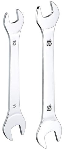 QUARKZMAN 2 Stück Doppel Maulschlüssel Set 10×11/12×13mm Metrisch Schraubenschlüssel Gabelschlüssel Superdünner Kleiner Flachkopf-Schlüssel Spiegelglanz Offener Ringschlüssel für Reparatur