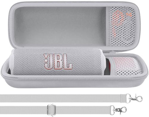 Aenllosi for JBL Flip 7/Flip 6/Flip 5 Portable Bluetooth Speaker Hard Travel Protective Storage Case,Case Only (White)