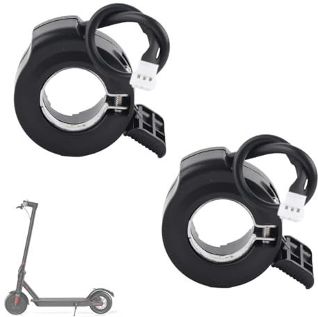 2PCS Elektroroller Gashebel, rutschfeste Finger Gashebel Booster Hall Sensor Scooter Beschleuniger Griff für die meisten Elektroroller Modell (Schwarz)