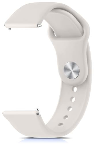 Silicone Watch Strap, Quick Buckle Waterproof Soft Strap 20mm 22mm for Women Men, with Stainless Steel Button Sport Bands Wrist Straps