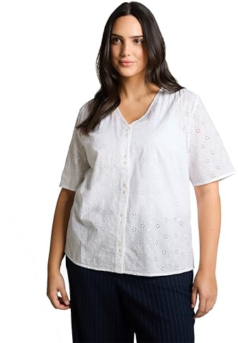 TOM TAILOR Damen 1050905 Plus Size - Bluse mit Lochstickerei