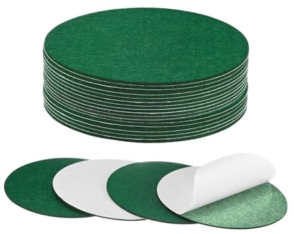 M METERXITY 20er Pcs Lampenfuß Filz 5.5 Zoll Durchmesser 2mm Dicke Selbstklebende Runde Stoff Filz Pads Für Lampe/Möbel/DIY rutschfeste Faser Rückseite Patches Kreise [Grün]