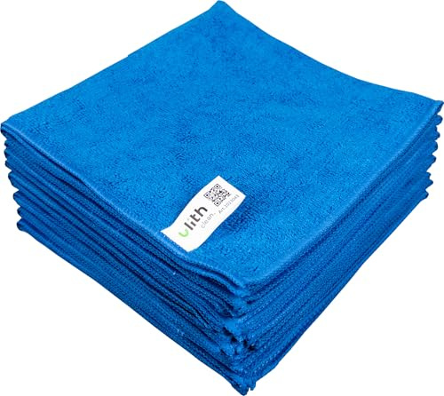 UlithClean Ulith Microfasertücher 40 x 40cm 10er Set – Saugstark, langlebig & vielseitig einsetzbar (Blau)