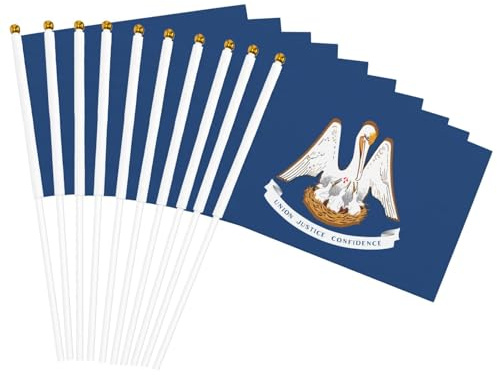 Louisiana-Staatsflaggendruck, handlicher Fahnenmast, tragbare Flaggen, Dekoration, Veranstaltungen, vielseitige Verwendung, Gruppenaktivitäten