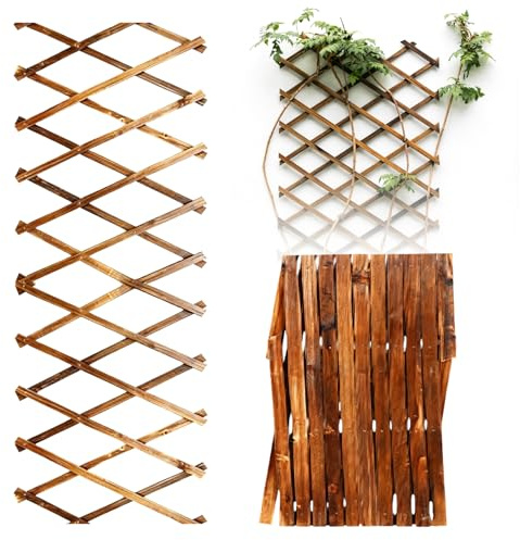 2 Stück Erweiterbares Pflanzenspalier, Erweiterbares Pflanzengitter, Holzgitter Wandpflanzer 180X30CM, 0.7 cm Dick Expandable Plant Trellis, Rankgitter Holz Für Zimmer Garten Terrasse Innen Außen