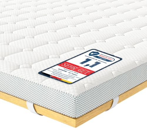 EGOHOME Matratzen Topper 100x200 cm, 7 cm Höhe, 7 Zonen Matratzentopper | Matratzenauflage 100x200cm mit Öko-TEX Zertifiziert, Atmungsaktiv & Waschbar Bezug für Boxspringbett Schlafsofa Wohnwagen