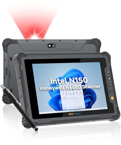 ONERugged Rugged Tablet with Barcode Scanner M80N 8inch Windows 11 Pro Enterprise Tablet w/Zebra SE4710 Scan Engine, 1D/2D QR Inventory Scanner, 8GB + 128GB Industrial Work PC for WMS, Retail