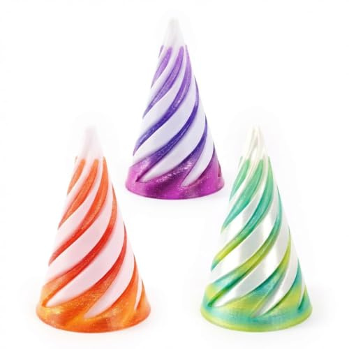3 Pcs Spiral Cone Fidget Toy,3D Printed Impossible Pyramid Passthrough Sculpture,PLA Material Twisty Cones Sensory Mini Pass Through Toys for Kids and Adults Home Office Desk Decoration,Relieve Stress