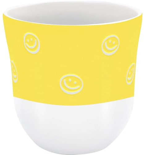 Sheepworld Becher mit Gravur Happy | Kaffeebecher, Höhe 9,8 cm, Durchmesser 9,3 cm, Volumen 40 cl, Steinzeug | Geschenkbanderole, Geburtstag, Ostern, Weihnachten | 74832