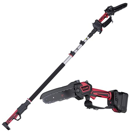 2-in-1 Akku Astsäge & Mini Kettensäge, Akku Hochentaster mit Teleskopstange 1,49–2,74 m, 6 Zoll Mini-Akku-Kettensäge, kompatibel mit Makita 18V Batterien für Baumschnitt & Gartenpflege