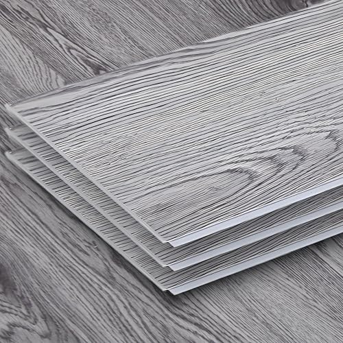 NOVECRAFTO Premium SPC Vinyl Flooring Planks, 34 Pack (4.72 m² Cover) – 5mm Waterproof Click Floor Tiles with IXPE Underlay, Rigid Core LVT Flooring Planks for Bedroom, Living Room, Kitchen (Grey)