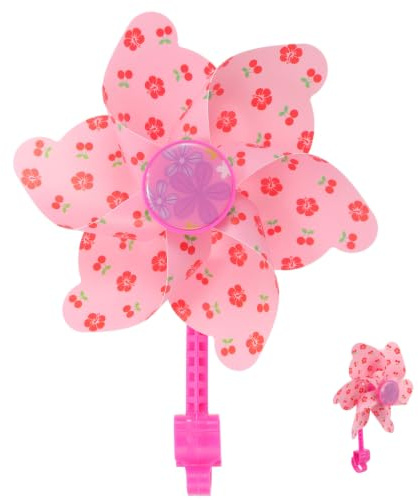 BESTOMZ Molino de Viento Decorativo en Plástico Rosa, Accesorio Divertido y Novedoso para Manillar de Bicicleta y Scooter Infantil Niñas