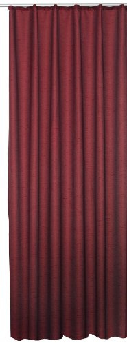 Dekoschal Vorhang Wildseide Optik lichtdurchlässig Übergardine Kräuselband Gardine ca.140x245 cm (Bordeaux)
