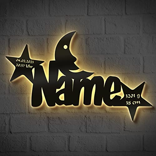 Nachtlicht Geschenke zur Geburt Taufe mit Name Baby Geschenk Babygeschenke Geburtsgeschenke Mädchen Junge Jungs