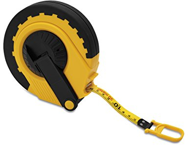 AUSONIA - 47535 PROFI MASSBAND BANDMAß KAPSELMAßBAND KAPSELMASSBAND 50 M MIT TASCHE, RUTSCHSICHERE SCHUTZHÜLLE, BAND AUS WIDERSTANDSFÄHIGEM FIBERGLAS UND AUFROLLSYSTEM MIT VERSENKBARER KURBEL