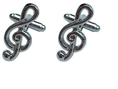 Miniblings clé de sol boutons de manchette boutons clef clef Miniblings + boîte à musique - Bijoux hommes Boutons de manchette boutons de chemise I boîte en bois inclus