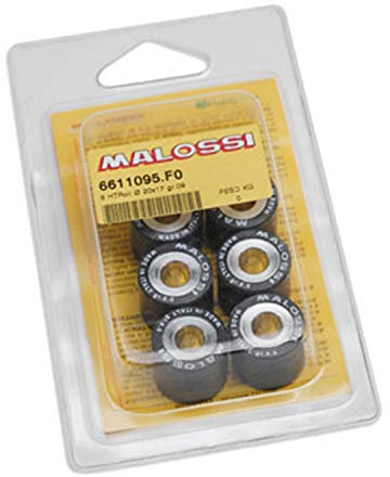 GALET MAXISCOOTER MALOSSI 20x17 9,0g (x6) POUR PEUGEOT 125 SATELIS + POUR VARIATEUR MULTIVAR YAMAHA 125 XMAX-MBK 125 SKYCRUISER, SKYLINER