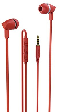 Hama Basic + Binaural Ohrstecker rot – Headset, binaural, 3,5 mm (1/8), Cardioid, Ohrhörer, Rot, kabelgebunden