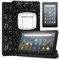 TNP Case Cover for Amazon Kindle Fire 7 Tablet 9th & 7th Generation 2019 2017 Release - Smart Slim PU Leather Protective Sleeve w/Auto Sleep Wake (Composition Book)