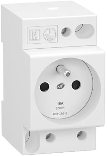 Schneider Electric R9PCS616 Resi9 - Toma de corriente (2P+T, 250 V, 16 A, enchufe 2 P+T, 250 V, 16 A)