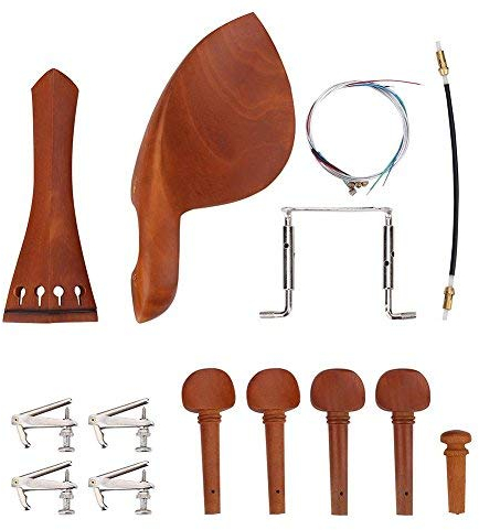 4/4 Violine Befestigungen, Jujube Holz Saitenhalter Endbolzen Tuner Kinnstütze Schraube Stimmwirbel Schwanz Gut(A+Schnur) Fiddle-Zubehör