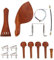 Kit di accessori per violino 4/4 in legno di giuggiolo, mentoniera, picchetti, cordiera, accordatori, puntale (kit tipo A e corde)