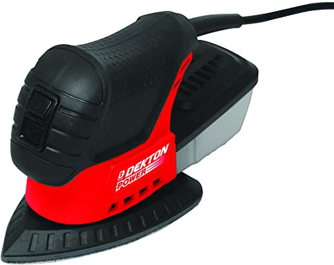Dekton Power Mini Detail Sander, Compact Mouse Detail Sander with Dust Extraction Element 11,000 RPM Orbital Sander Including 6pc Accessories kit .12mm Vibe distnace