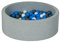 Velinda Piscine a balles pour Enfant, Aire de Jeu + 200 balles (Couleurs des balles: Blanc,Bleu,Gris)