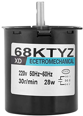 Motor eléctrico Motor síncrono de engranajes Motor de imán permanente CW/CCW 68KTYZ AC 220V para generador de bricolaje (30RPM)