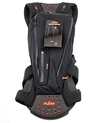 KTM Protektor Rucksack Factory Schwarz Orange mit Integriertem Rückenprotektor, Größe:S
