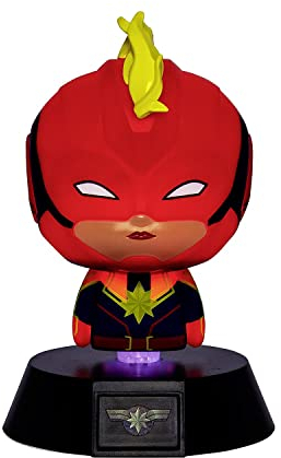 Captain Marvel Mini Leuchte Icon Light rot, bedruckt, aus Kunststoff, in Geschenkverpackung.