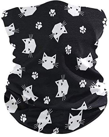 Dunkelweiße Katze Gesichtsmaske Schlauchtuch Kopftuch Stirnband Bandanas Kopfbedeckung Halstuch Gesichtsschal Für Männer Frauen Den Sport