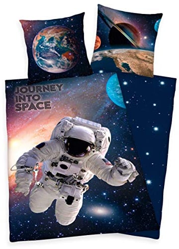 Herding Astronaut Bettwäsche Cosmonaut Weltraum Space Erde Mond Sonne Pluto Jupiter Sterne Sonnensystem Weltall 135 x 200 cm Geschenk NEU Wow - All-In-One-Outlet-24 -