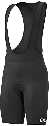 ALE' Alé Cycling Unisex Kinder Radlerhose Trägerhose, schwarz/weiß, 10 Jahre