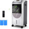 RELAX4LIFE Mobile Heizlüfter, Heizen&Befeuchten&Luftreinigung&Kühlen, Klimaanlage mit 7L Wassertank/3 Geschwindigkeiten/8H-Timer, Air Cooler mit Rollen, Fernbedienung, Swing-Funktion, 75W Ventilator