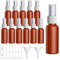 Qoosea 12 pcs Flacon Vaporisateur Ambré, 30ml Bouteille Spray Plastique Vide Avec Pulverisateur de Brouillard Fine, Vaporisateurs Cosmétiques