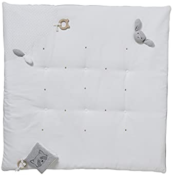 VERTBAUDET Bogenfreier Aktivitätsbereich aus Bio-Baumwoll-Chiffon, Mittelgrau glatt mit Motiven, Einheitsgröße