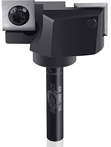 BINSTAK Broca para enrutador de superficie de alerón CNC, vástago de 14 pulgadas, diámetro de corte de 112 pulgadas, placa de inserción de carburo, puntas de fresadora, broca de cepilladora de