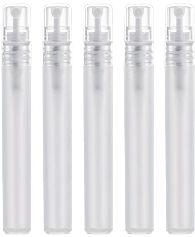 KINBOM 5 Piezas 10ml Atomizadores de Perfume, Recargables Mate Botellas de Spray Plástico para Viajes Niebla Fina Botellas de Pulverizador Vacías para Cabello Rostro Plantas