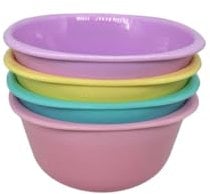 ECO Reusable Unbreakable Colourful Plastic Bowls Set of 4 Shatterproof 100% Food Safe Perfect for Camping, Indoor, Outdoor, and Picnic (Pastel, Baby 400ml)