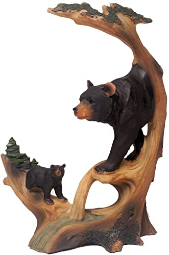 Black Bear Decor Dekofigur Bär und Junges, geschnitzt, 22,9 cm